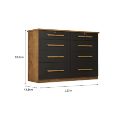 Comoda Monza 8 Gav Castanho/onix - comprar online