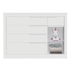 Cômoda Infantil Cléo Branco Acetinado - Carolina - comprar online