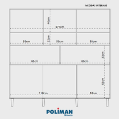 Armário de Cozinha 12 Portas 1 Gaveta Clara Branco/Preto - comprar online