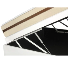 Cama Box Com Baú Viúva + Colchão De Molas Ensacadas - Classic - 128x188x64cm Branco - comprar online