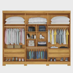 Guarda Roupa Casal com Espelho 6 Portas 4 Gavetas Alba - comprar online