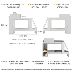 Beliche 1 Porta Havana Multimóveis Branco na internet