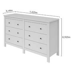 Cômoda Maggiore 6 Gavetas Horizontal Branco - loja online