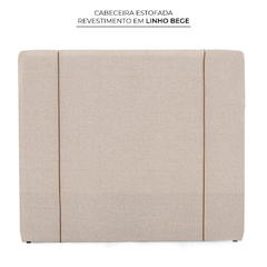 Imagem do Cama Box Casal com Cabeceira Amore com Molas Ensacadas, 67x138x188 cm