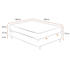 Cama Box Baú Casal + Colchão De Molas Ensacadas - AirTech SpringPocket 138x188x72cm Preto - loja online