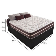Cama Box Com Baú Casal + Colchão De Molas - Comfort Prime - Classic Superlastic 138cm Preto - comprar online