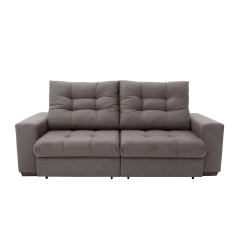 Sofá 3 Lugares Retrátil e Reclinável Biarritz Suede Castanho - comprar online