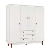 Guarda-Roupa Casal Retrô 4 pt 3 gv Branco