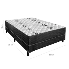 Cama Box Casal Conjugada Unyco D28 Ortopédico Floral e Preta - Moritania Moveis e Decoracoes