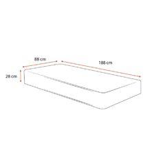 Colchão de Espuma D45 Solteiro - Guarda-Costas ProForce Plus - 88x188x28cm - comprar online