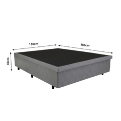 Cama Box Baú Casal 138x188x40cm Courino Linho Cinza com Pistão a gás Nakata - loja online