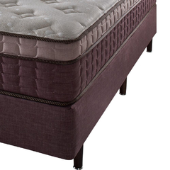 Cama Box Casal Marrom + Colchão Molas Ensacadas Detroit Visco Gel Pillow In 138x188x68cm na internet