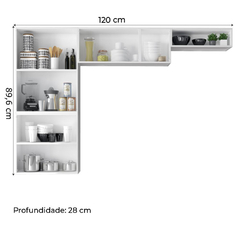 Armário de Cozinha Compacta de Aço 7 Portas Branco na internet