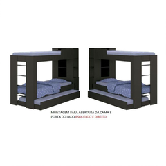 Beliche Cama Auxiliar Ditália Treliche Cm-15 Preto - Moritania Moveis e Decoracoes