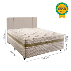 Cama Box Casal com Cabeceira Amore com Molas Ensacadas, 67x138x188 cm - comprar online