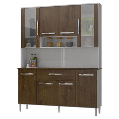Armário de Cozinha Kit Cancun 8 Portas Branco Malbec na internet