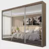 Guarda-Roupa Casal 3 Portas com Espelho 6 Gavetas Grajaú