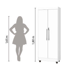 Armário Multiuso Lavanderia Com Chave 2 Portas 1,80m Texas Branco - comprar online