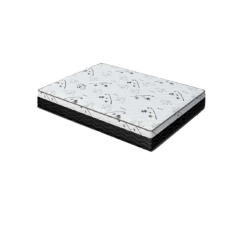 Cama Box Baú Casal 138 Bipartido Tecido Sintético Preto com Colchão One Face D33 - Bello Box - 58x138x188cm - comprar online