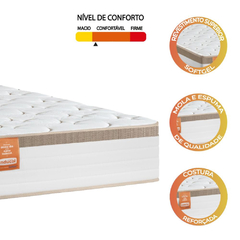 Colchão Solteiro Molas Ensacadas Real 88x188x27cm Branco / Bege - Suporta até 130Kg - comprar online