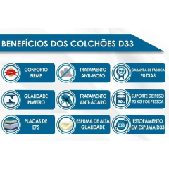 Colchão Solteiro Ortopédico D33 / ep Anatômico Matera (78x188x24) - comprar online