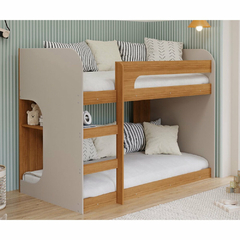 Beliche Montessoriana Solteiro 1 Prateleira 100% Mdf Acabamento Em Laca Ema Cimol Nature/Off White