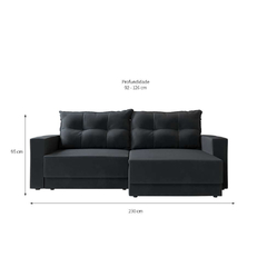 Sofá 3 Lugares Retrátil Lubeck Suede Grafite