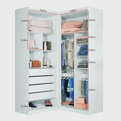 Guarda-Roupa de Canto 4 Portas 4 Gavetas Tuim - comprar online