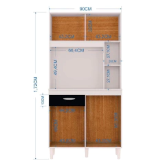 Armário para Cozinha Kit Duda 90 cm Branco Preto - comprar online