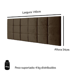 Cabeceira Cama Box Casal 1,40 Suspensa Bia - Marrom - - Moritania Moveis e Decoracoes