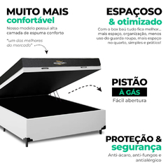 Cama Box Baú Casal + Colchao de Espuma D33 Orthopedic I 138x188x62cm + 2 Travesseiros - comprar online
