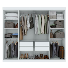 Guarda-roupa Casal Easy Slim 8 Portas Com Espelho Branco - comprar online