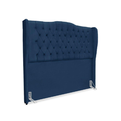 Cabeceira De Cama Box Queen 160 Cm Dubai Premium - Veludo Azul Marinho - comprar online
