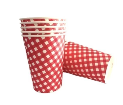 Vaso Polipapel Cuadrille Rojo x10 u. - comprar online