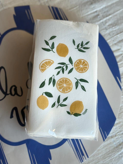 SERVILLETAS DE PAPEL SIMIL TELA LIMONES X25U - comprar online