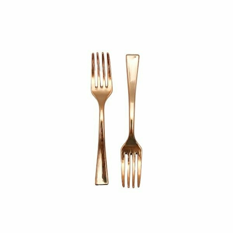 Tenedor Metalizada para Snack 11cm x25 ROSA GOLD - comprar online