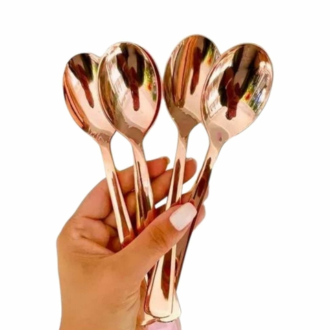 Cuchara Metalizada 19cm x10 ROSA GOLD - comprar online