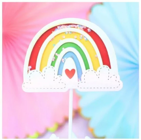 Cake topper Shaker Arco iris Intensos - comprar online