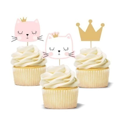 PINCHES CUPCAKE GATITA SILUETA X6 - comprar online