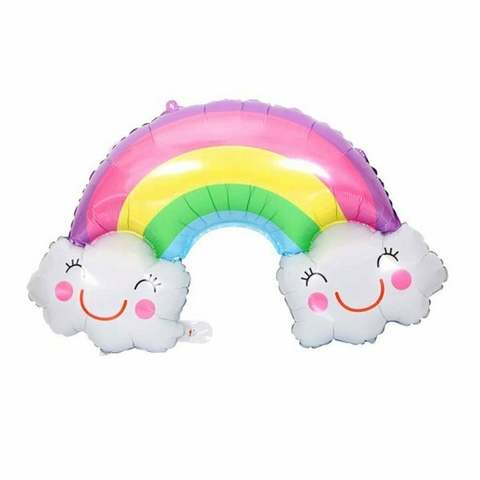 Globo ARCO IRIS CON NUBE PASTEL 90cm - comprar online