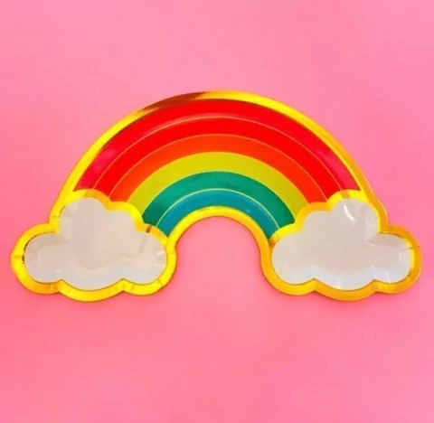 Plato ARCO IRIS COLORES con Nube Grande x10 - comprar online