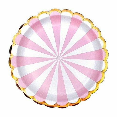 Plato Ruleta Rosa x8 - comprar online