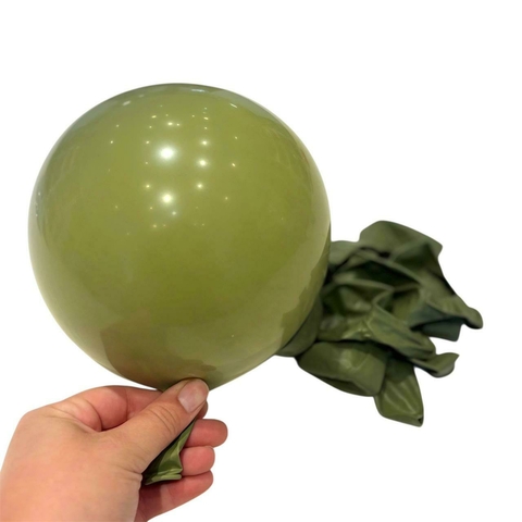 GLOBOS LATEX 12" SUELTOS X 1 U. VERDE OLIVA INTENSE - comprar online