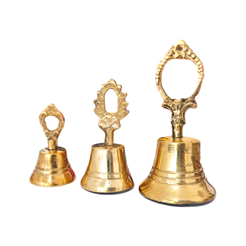 Trio De Sinetas De Mão Para Papai Noel Em Bronze - comprar online