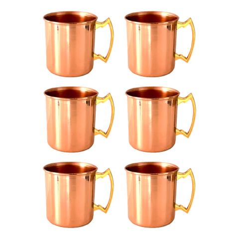 Kit 6 Canecas Moscow Mule Em Cobre 350 Ml Laquedas - comprar online