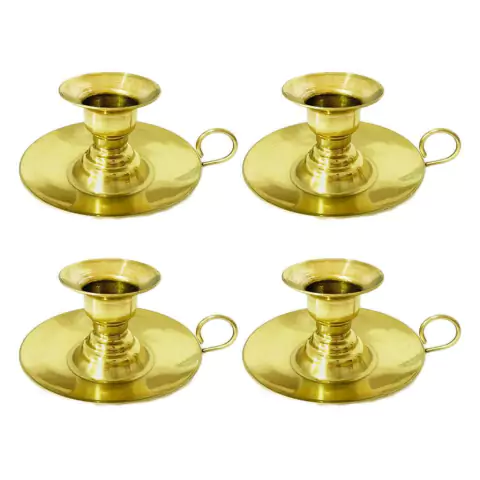 Castiçal Prato Dourado Kit com 4 unidades - comprar online