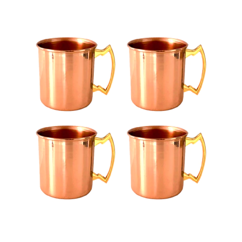 Kit 4 Canecas Moscow Mule Em Cobre 350 Ml Laquedas - comprar online