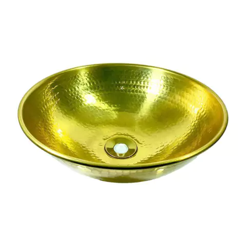 Pia Para Banheiro Lavabo 33cm Dourada Import Válvula Inclusa - comprar online