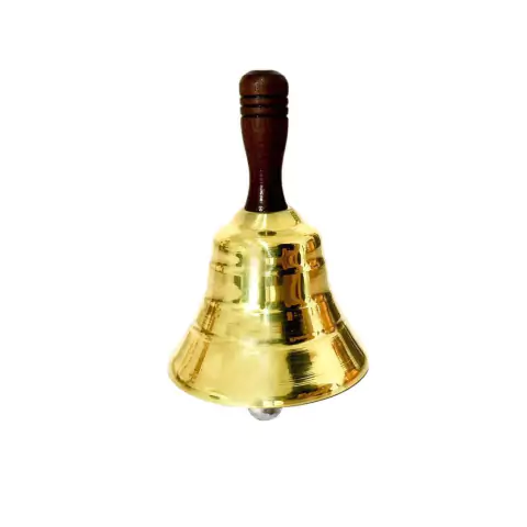 Sineta De Mão Dourada Para Papai Noel em Latão