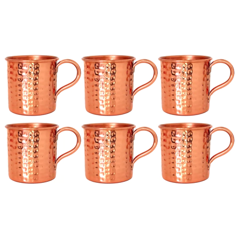 Caneca De Cobre Puro Moscow Mule 350ml Sem Verniz | Kit 6 un - comprar online